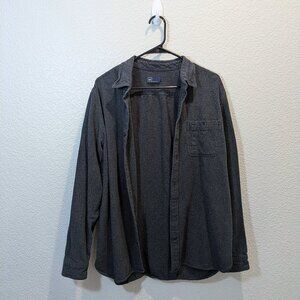 GAP dark gray button up with elbow patch - Size Large